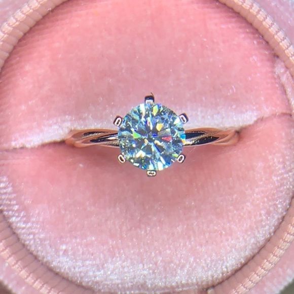 1 ct 18kt rosegold brilliant cut engagement ring - Picture 3 of 9